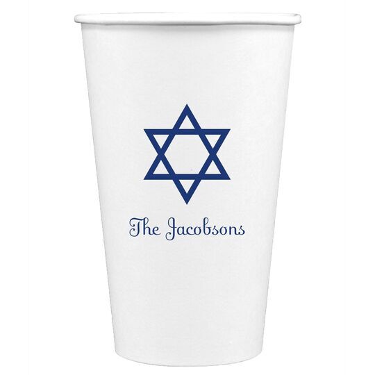 Traditional Star of David Paper Coffee Cups